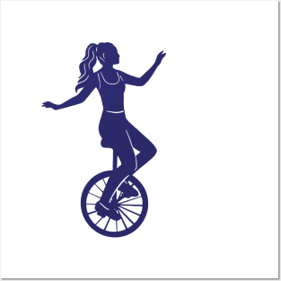 Girl On A Unicycle Posters and Art